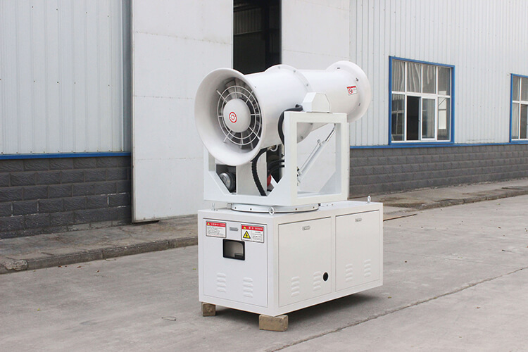 远程全自动控尘雾炮机的风扇和喷头都有什么作用？