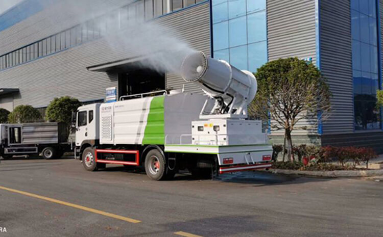 建筑垃圾破碎站可以使用车载式雾炮机吗